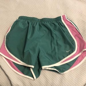 Green and Pink Nike Shorts